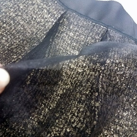 LOFT Womens Gold Black Lace Lined Wool Blend Skirt - Picture 4 of 14